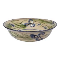 Paul JACKSON (British 20th/21st Century) - large pottery bowl, decorated with irises, inscribed