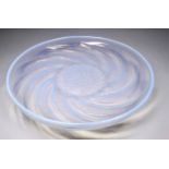 In the manner of Lalique - 'Poissons', opalescent pressed glass, diameter 26cm.