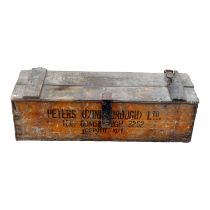 A 20th century banana box - hinged lid with hasp and branded 'Peters (Coningsborough), Ltd Fyffes