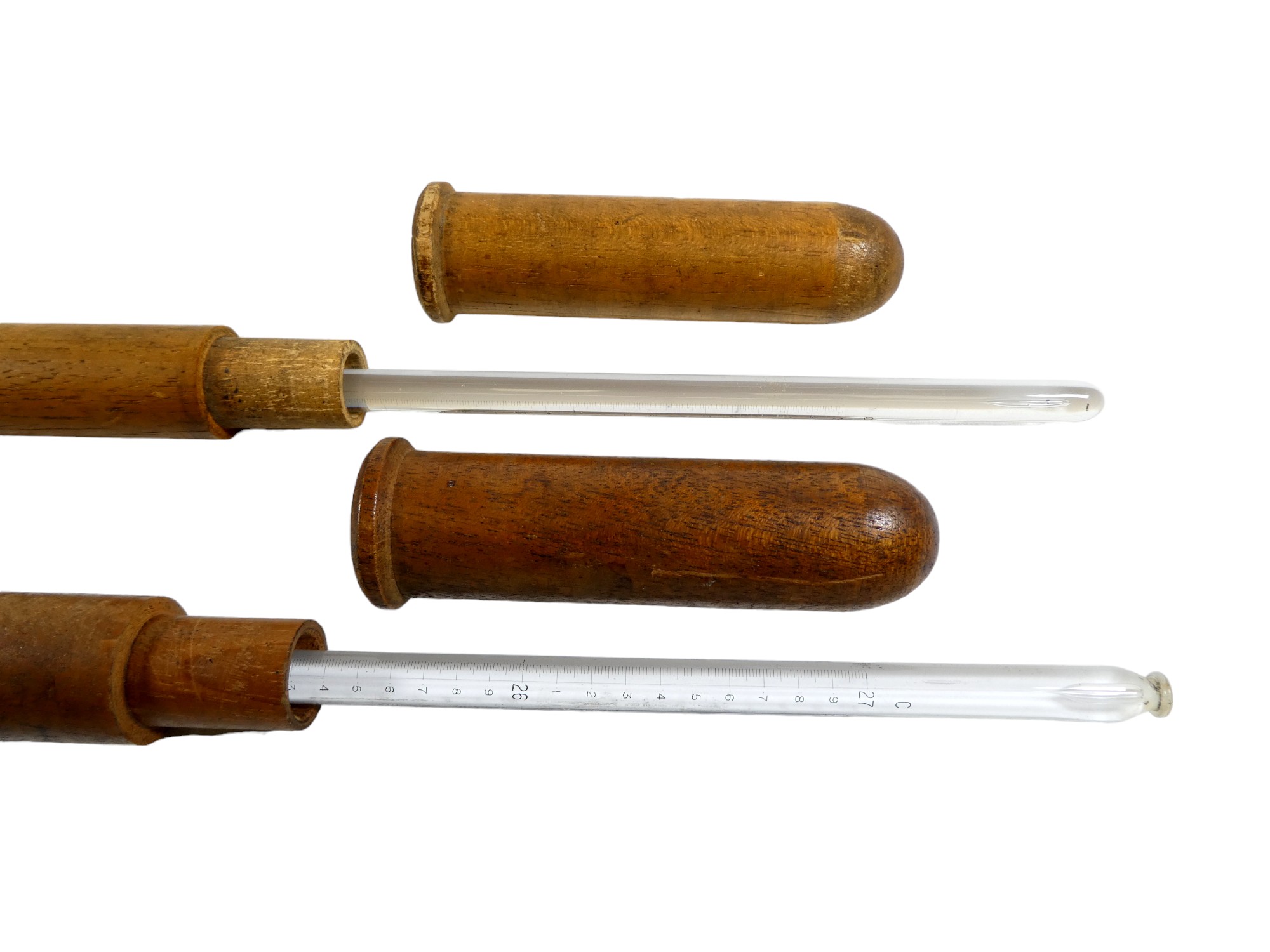 An educational oversized mercury thermometer - 21-27 degrees C, in a wooden protective case, - Image 2 of 4