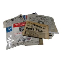 A quantity of aviation related ephemera.