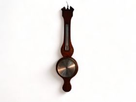 Jon Fiora, Nottingham - a 19th century inlaid mahogany barometer, with silvered dial and