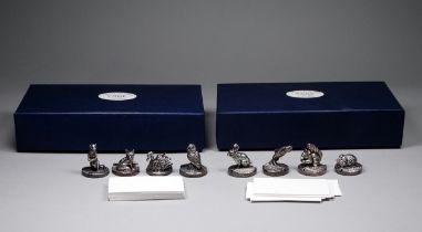 A boxed set of four menu holders - Sheffield 1997, modelled as wild animals, together with another