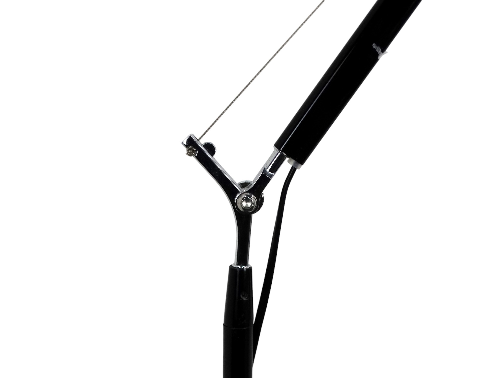 A floor standing black and chrome Anglepoise style lamp - raised on a ridged circular base, height - Image 3 of 6