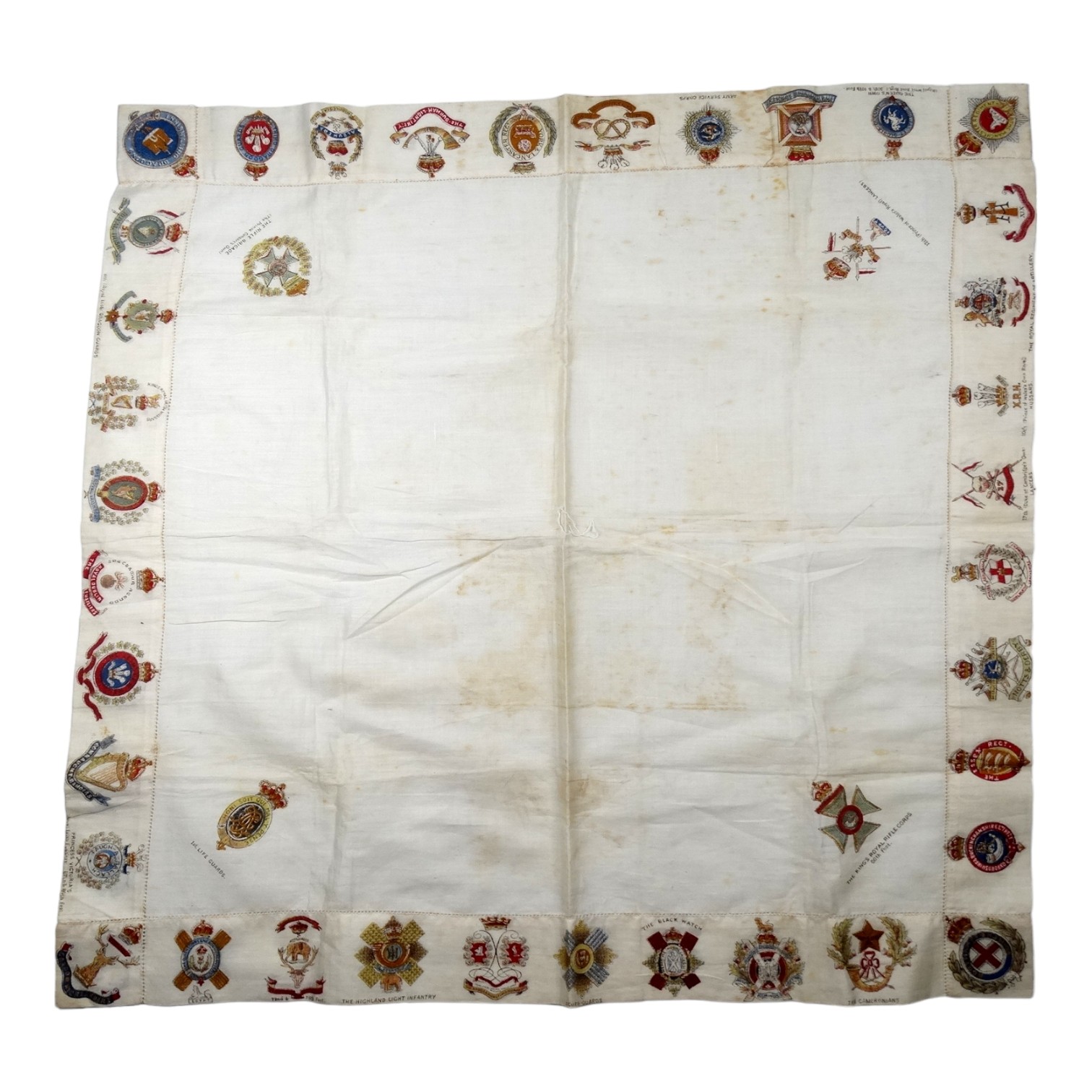 An early 20th century sweetheart handkerchief - blue silk and embroidered 'Go My Dear Sweetheart', - Image 5 of 8