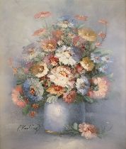 P. KEALING (20th Century) Still Life of Summer Flowers Oil on canvas Signed lower left Framed