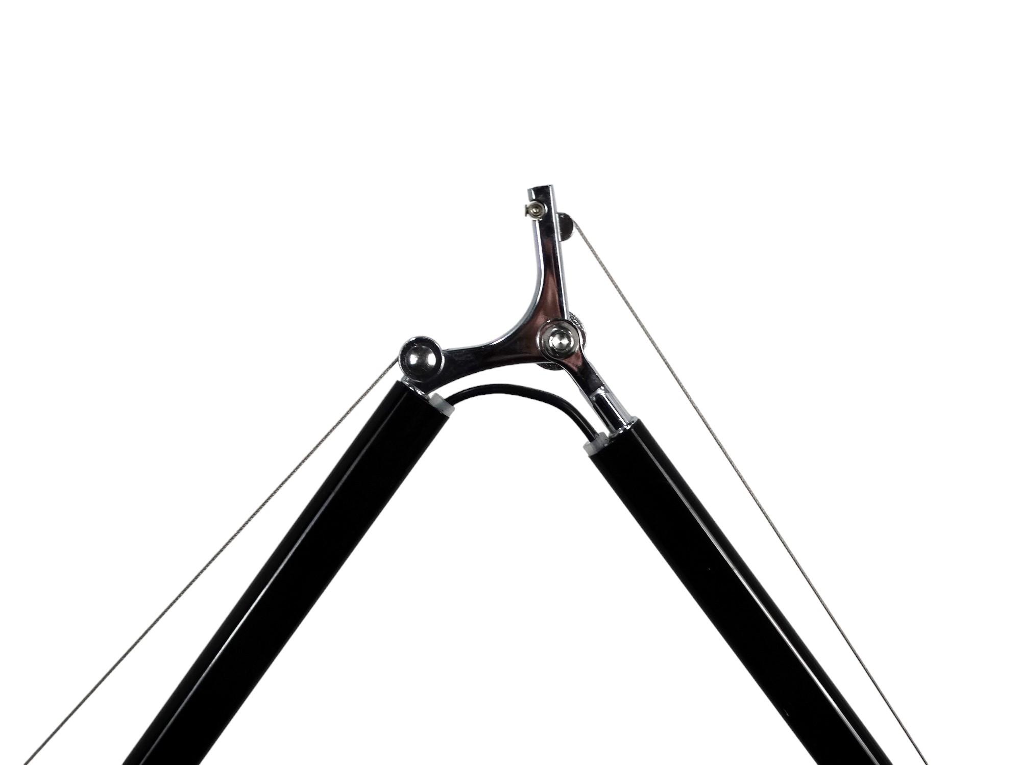 A floor standing black and chrome Anglepoise style lamp - raised on a ridged circular base, height - Image 2 of 6