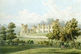 19th Century British School Deer Park Before A Country House Watercolour Framed and glazed Picture
