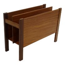 A 20th century teak canterbury by Guy Rogers for Heals - with two divisions of rectangular panels