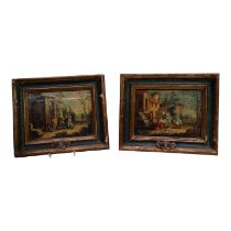 19th Century Italian School April and December - Two works from a set of twelve Oil on canvas Framed