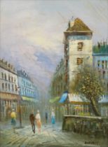 Caroline C. Burnett (1877-1950) Parisian Side Street Oil on canvas Signed lower right Framed Picture