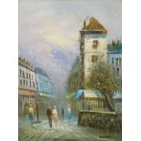 Caroline C. Burnett (1877-1950) Parisian Side Street Oil on canvas Signed lower right Framed Picture