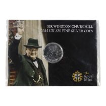 A Royal Mint Sir Winston Churchill 2015 UK £20 Fine Silver Coin - in original packaging.