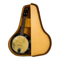 A GHS banjo ukulele - melody-uke, with original case.