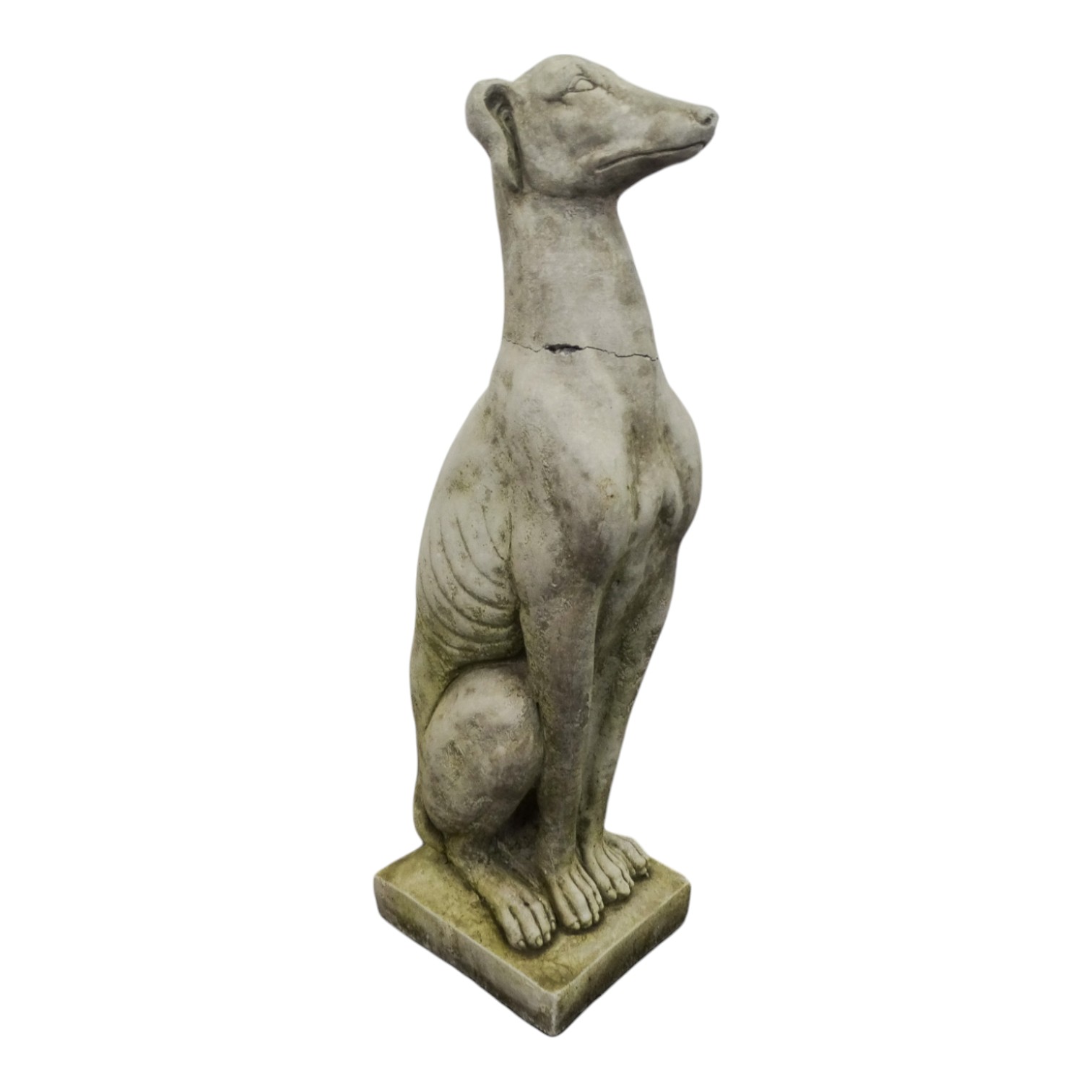 Pair of reconstituted stone dogs - seated alert pose, 55cm high - Image 7 of 10