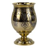 A silver gilt christening mug - London 1865, George Angell & Co, of tulip form and engraved with