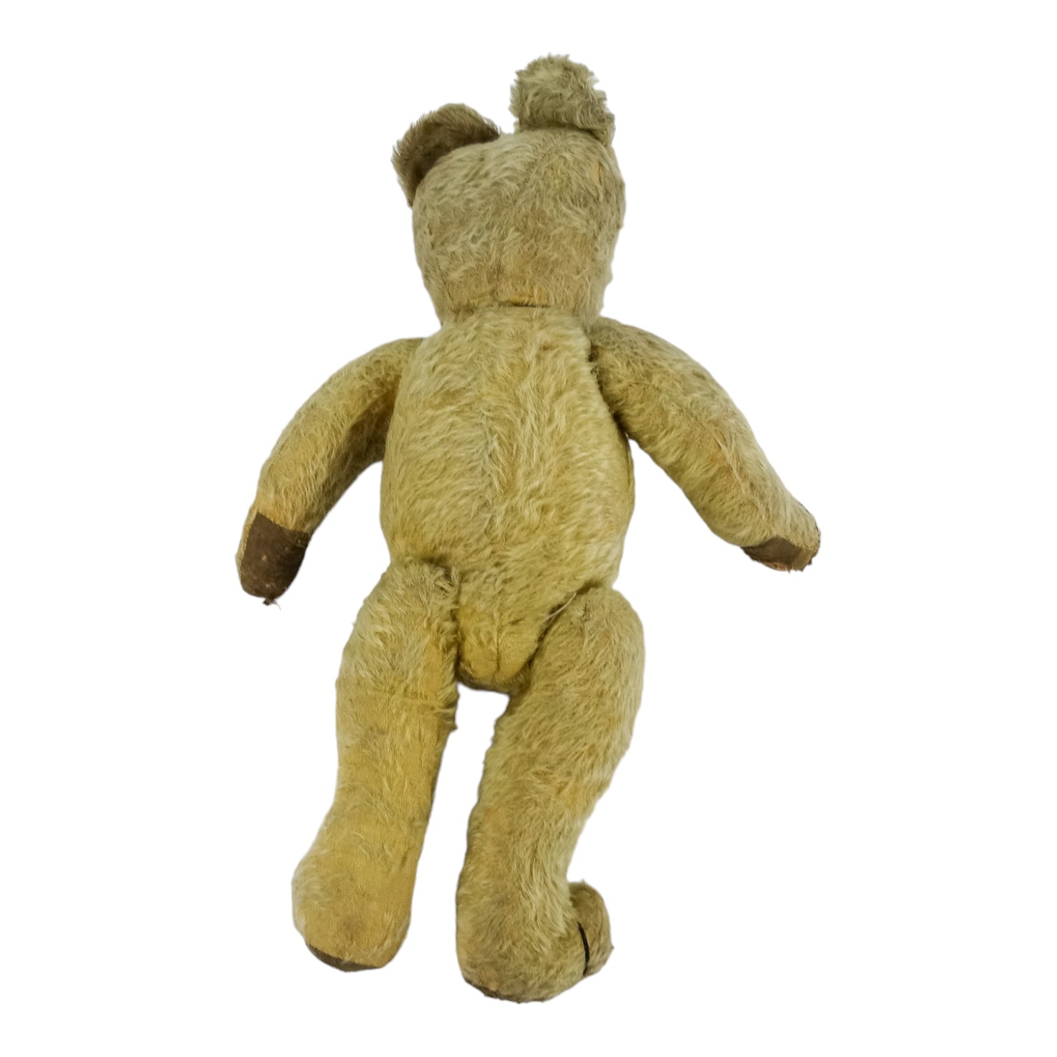 An early 20th century teddy bear - gold plush with articulated limbs, pad paws, stitched features - Image 6 of 6