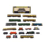 An N-gauge tank engine - in BR livery, boxed, together with five further N-gauge engines and a