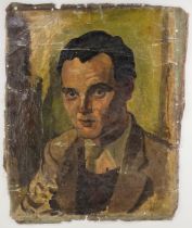 Manner of Stanley SPENCER Portrait of a Gentleman Oil on canvas mounted on card Framed Picture