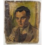 Manner of Stanley SPENCER Portrait of a Gentleman Oil on canvas mounted on card Framed Picture