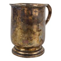 A silver christening mug - Sheffield 1935, Walker & Hall, of baluster form with a circular foot,