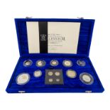 United Kingdom limited edition Millennium silver proof coin collection - including a millennium