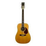 A John Hornby Skewes Vintage twelve string acoustic guitar - with soft case.
