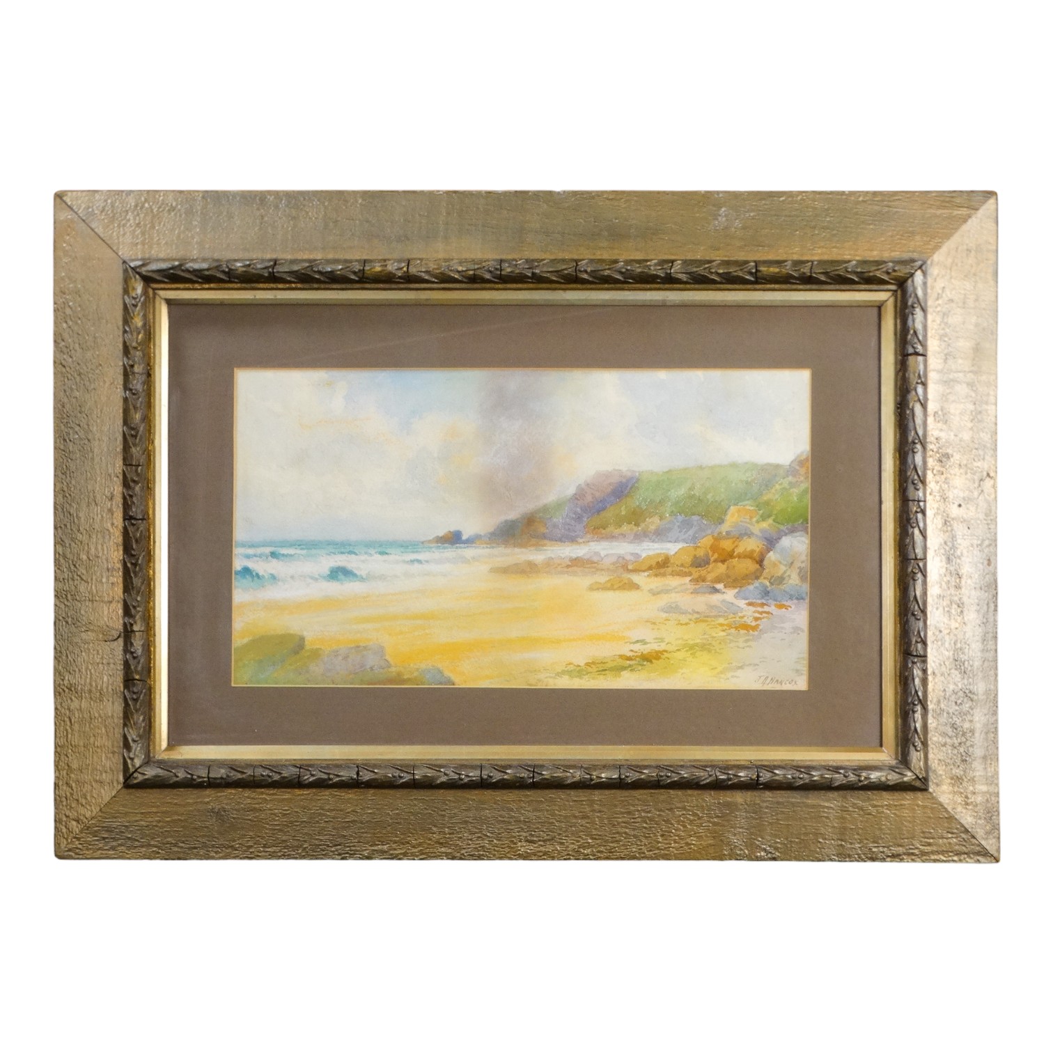 J. A. HANCOX (British 19th/20th Century) Cornish Beach Scene Watercolour Signed lower right Framed - Image 2 of 4