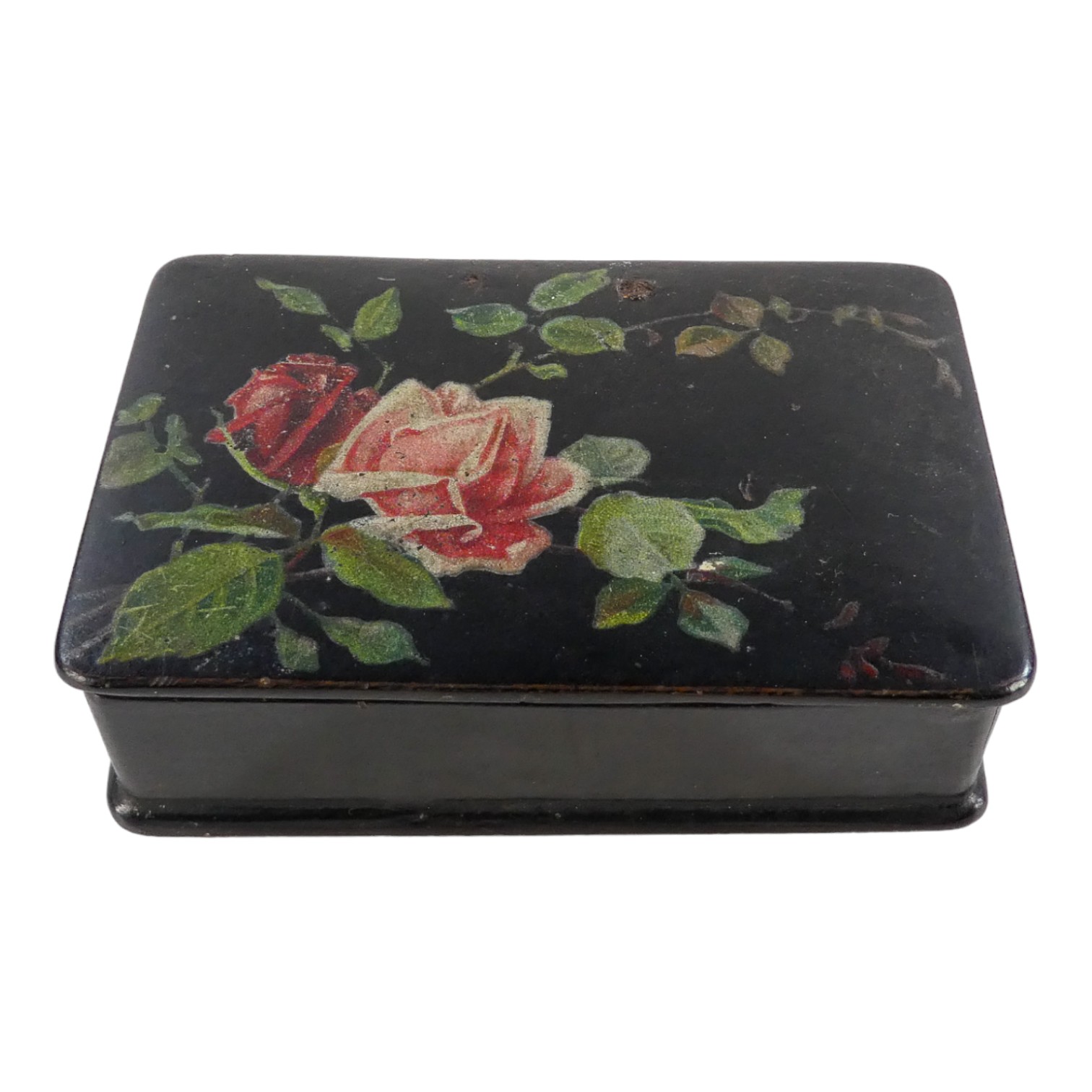 A late 19th century rosewood box - the lid inlaid with flowers within brass banding, width 9cm, - Image 5 of 8