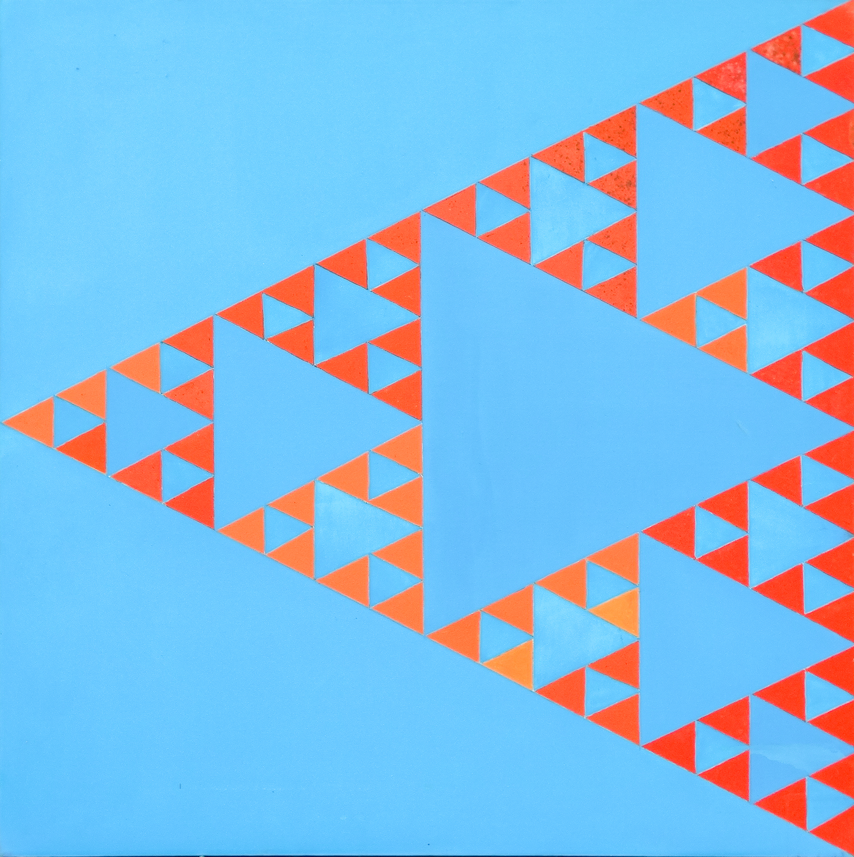 20th Century British Triangular Forms Acrylic on canvas Unframed Picture size 100 x 100cm Together - Image 2 of 7