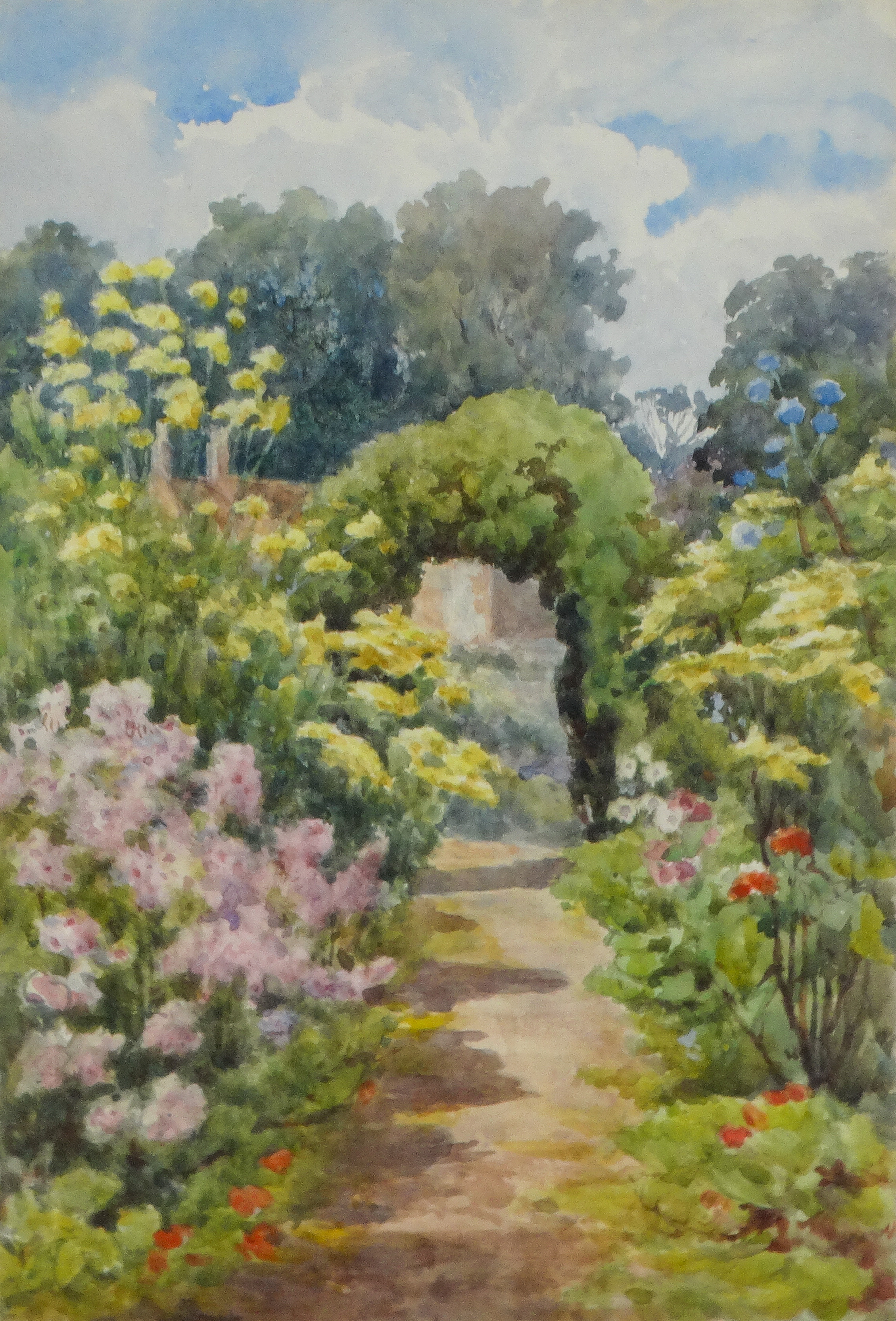 Lady Frances MAXWELL-LYTE (British 1853-1925) Woolbeding Garden Watercolour Framed and glazed