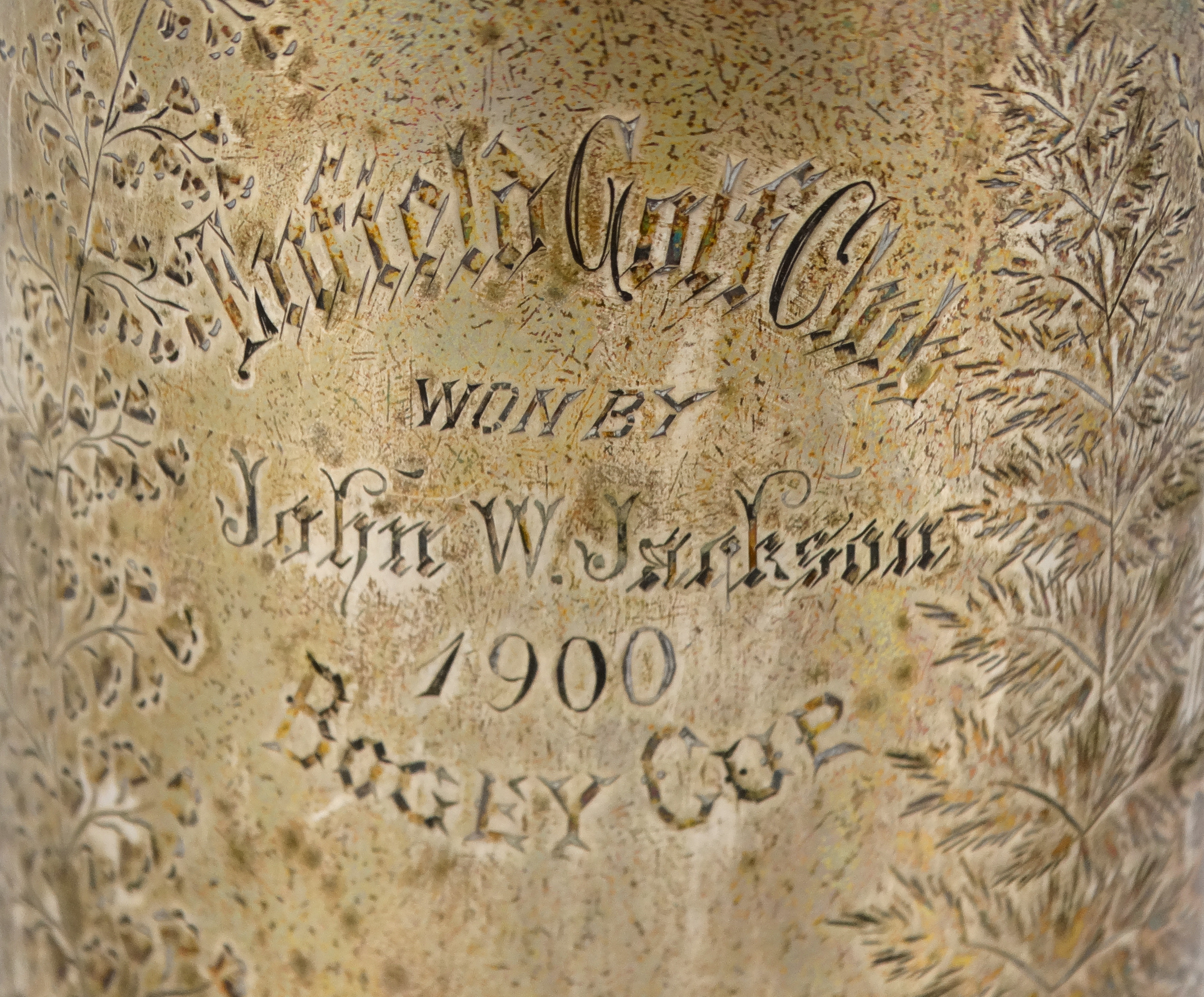 A silver mug - London 1882, engraved with ferns and foliage, with presentation inscription from - Image 5 of 7