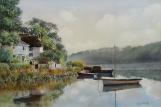 Margaret MERRY (British 20th/21st Century) Still Morning On The Helford Body colour on paper