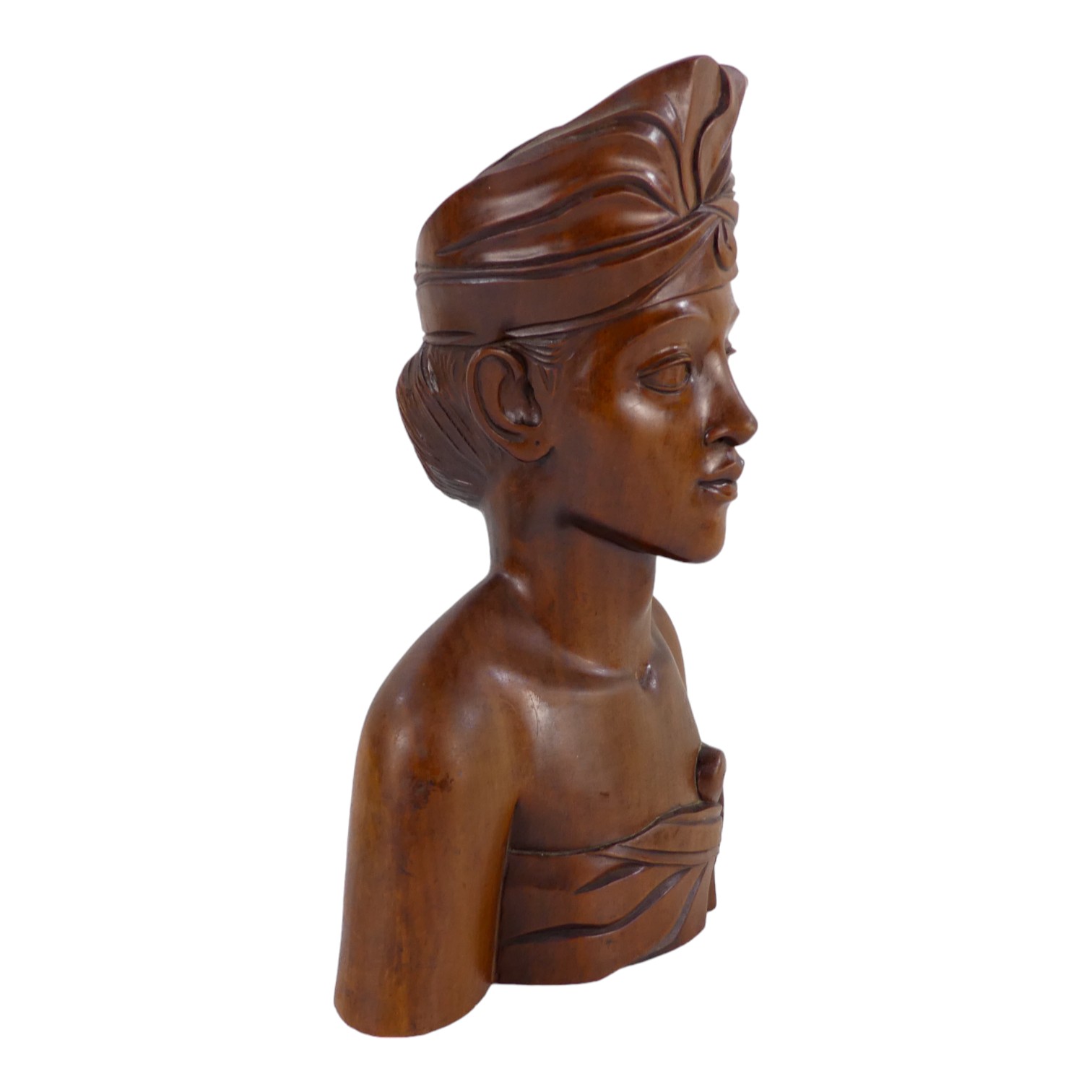 A Balinese 20th century carved hardwood figure - signed to base, height 34cm, together with a - Image 3 of 4