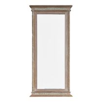 A 20th century rectangular wall mirror - with a limed finish, the plate flanked by spiral turned
