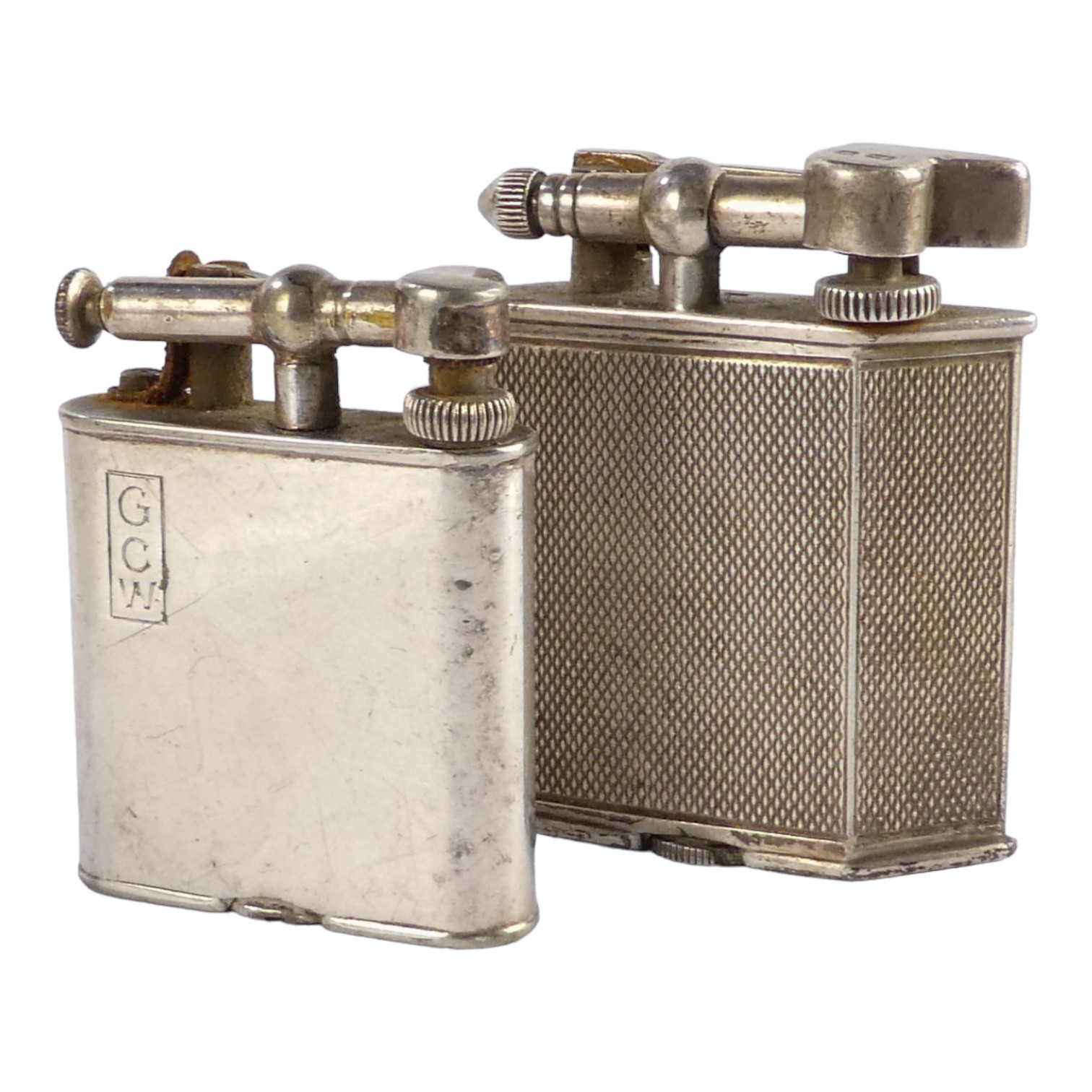 An Art Deco style Parker Beacon silver cigarette lighter - London 1936, Parker Pipe Co, rhombus