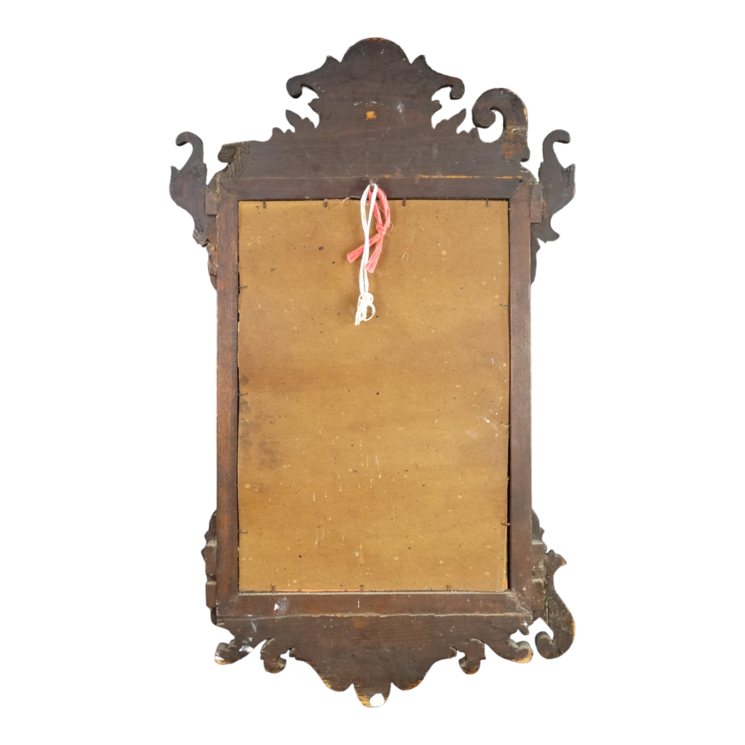 A George III style mahogany fretwork wall mirror - with a rectangular plate, height 70cm. - Image 2 of 2