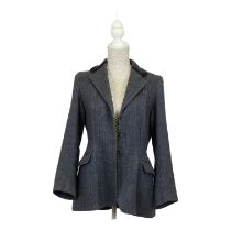 A ladies Tweed hacking jacket - Bernard Weatherill of Savile Row London, with blue velvet collar and