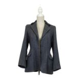 A ladies Tweed hacking jacket - Bernard Weatherill of Savile Row London, with blue velvet collar and