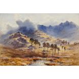 Herbert Moxton COOK (British 1844-1929) Highland Landscape Watercolour Signed lower right Framed and