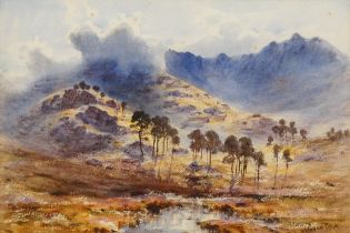 Herbert Moxton COOK (British 1844-1929) Highland Landscape Watercolour Signed lower right Framed and