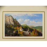 W P GEORGE (British 19th Century) Landside Nr. Bonchurch Isle of Wight Oil on paper Inscribed with