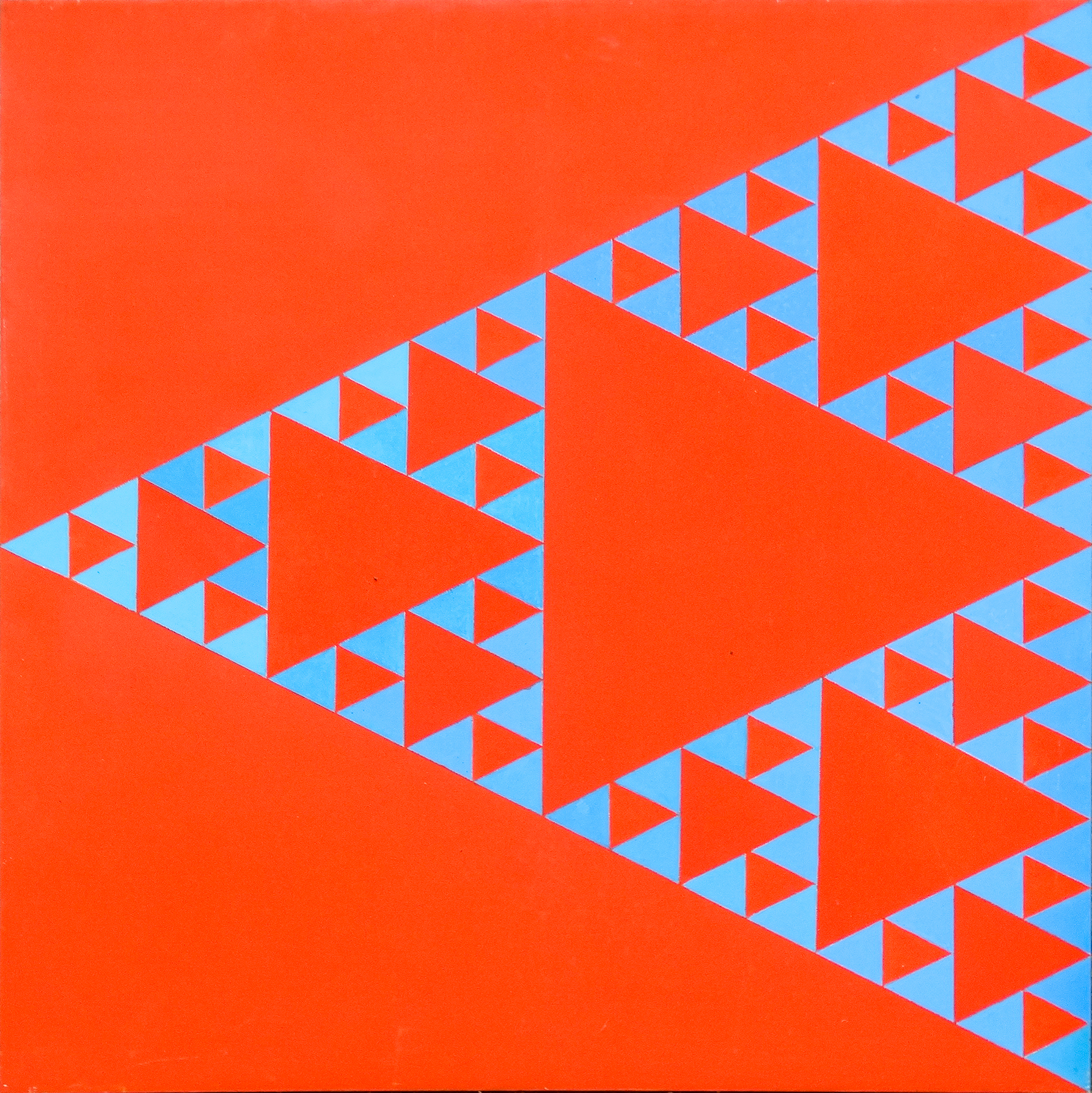 20th Century British Triangular Forms Acrylic on canvas Unframed Picture size 100 x 100cm Together - Image 5 of 7