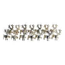 Fourteen contemporary white metal napkin rings - modelled as reindeer. (14)