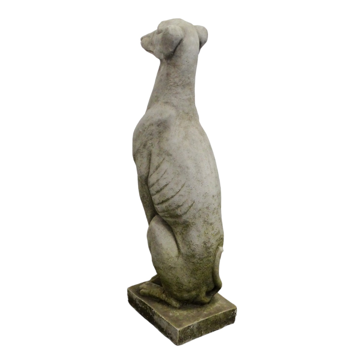 Pair of reconstituted stone dogs - seated alert pose, 55cm high - Image 3 of 10