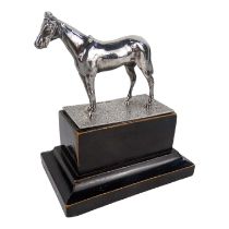 A silver model of a horse - Sheffield 1927, James Dixon & Sons Ltd, mounted on a rectangular