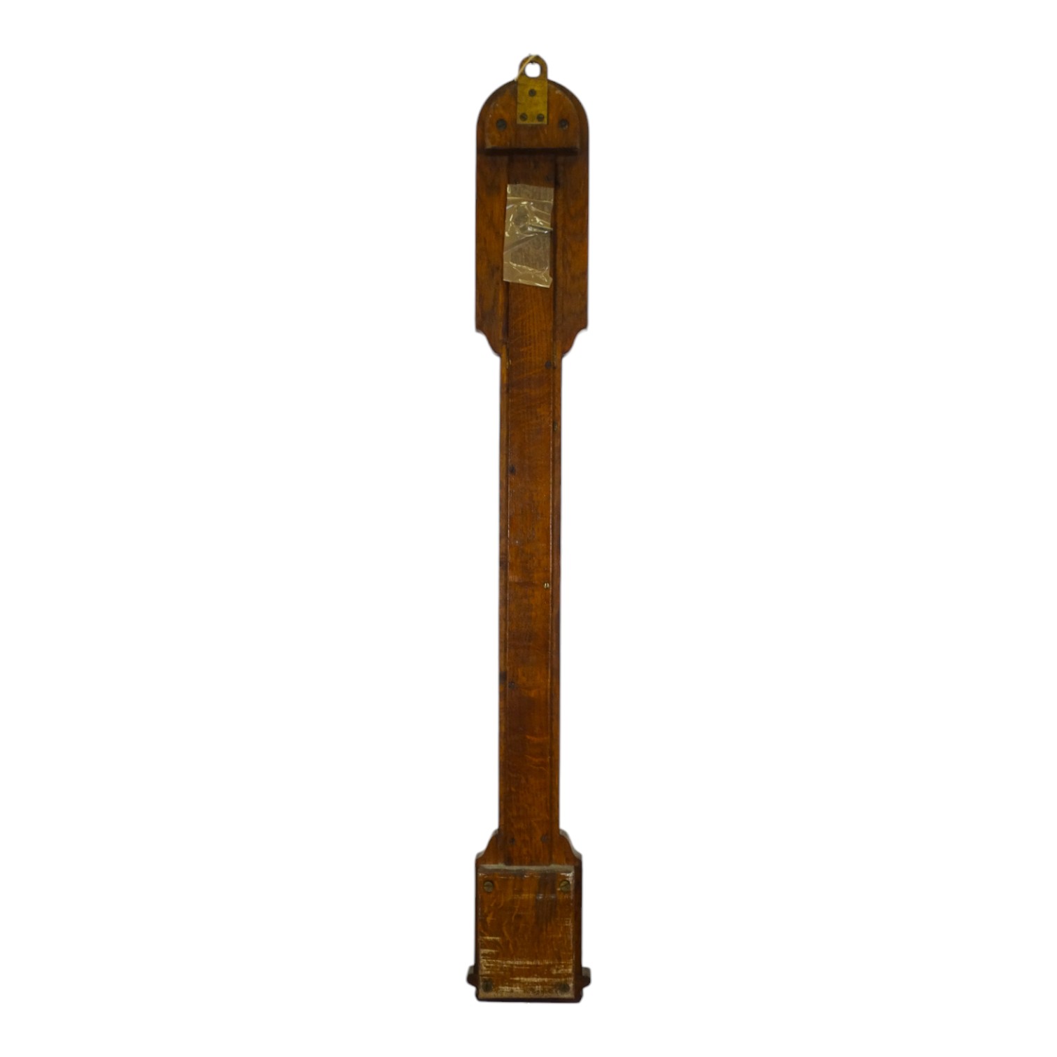 An early 20th century oak stick barometer - by J H Steward of London, with a pair of vernier - Image 5 of 7