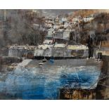 Mike BERNARD (British b. 1957) Clovelly - North Devon Mixed media on paper Signed lower left,