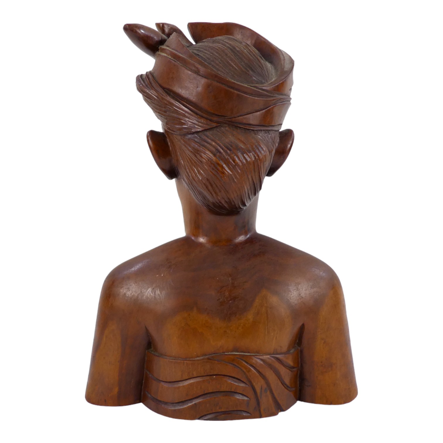 A Balinese 20th century carved hardwood figure - signed to base, height 34cm, together with a - Image 4 of 4