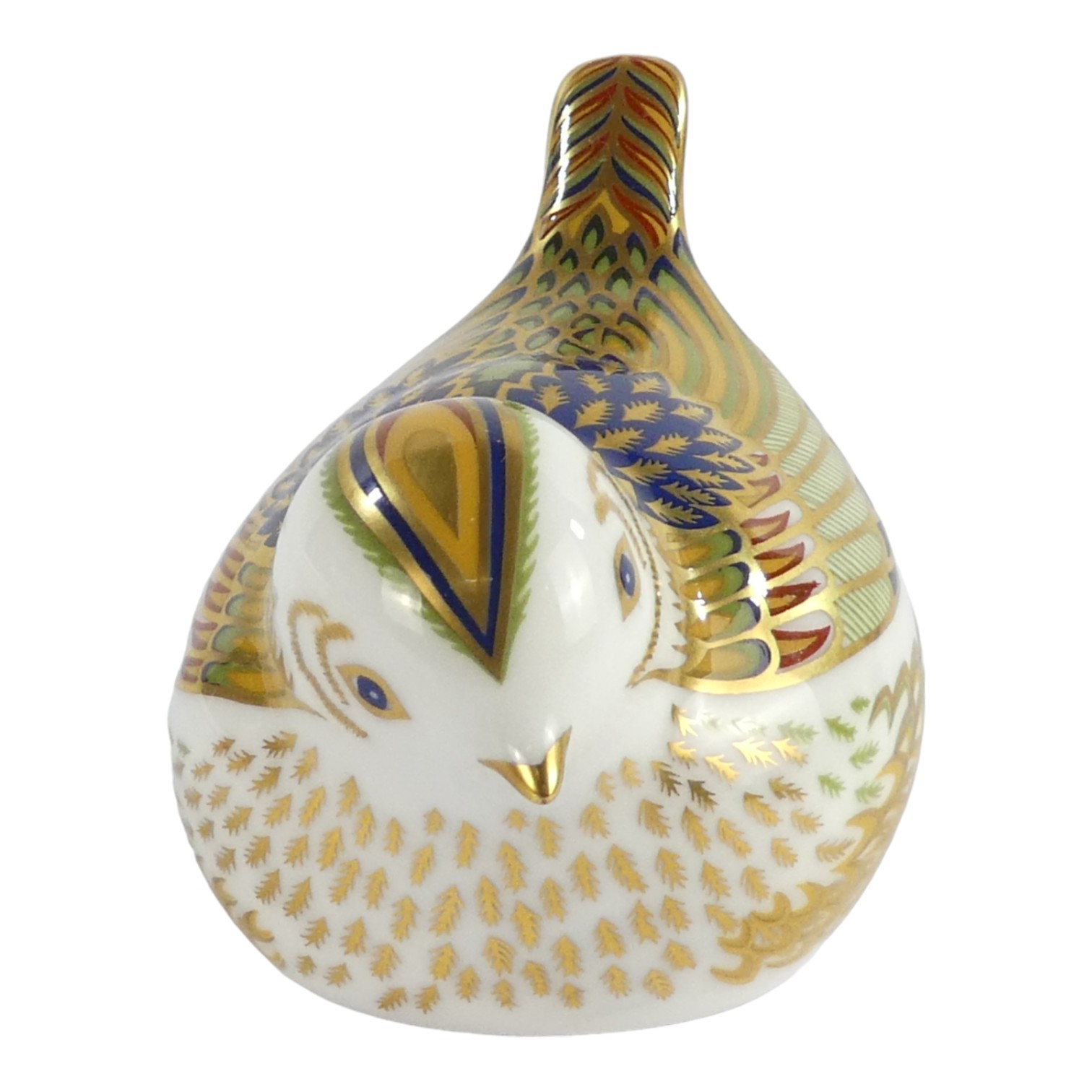 A Royal Crwon Derby paperweight - modelled as a fire crest with Imari decoration, width 8cm, - Image 5 of 7